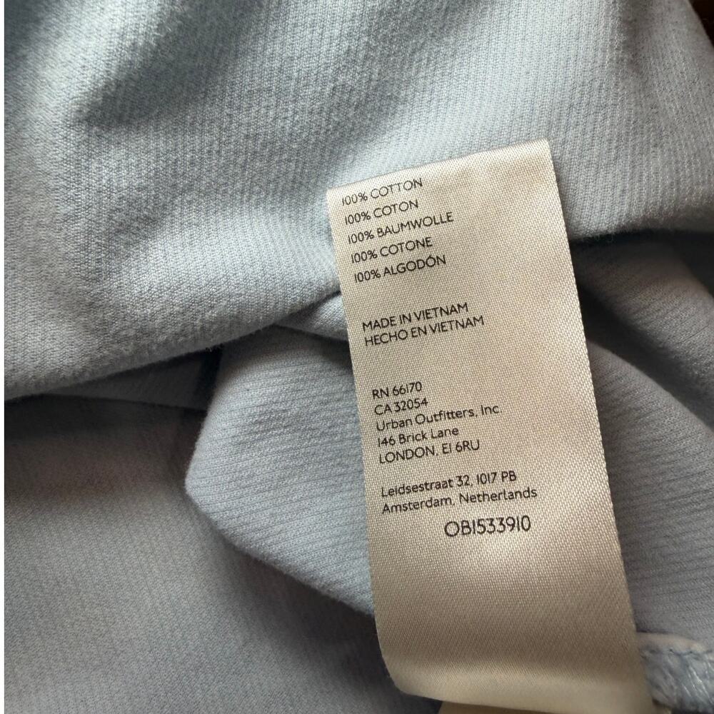 We The Free Corduroy Button Down Shirt Large Oversized Blue Shacket Boho - Picture 9 of 12